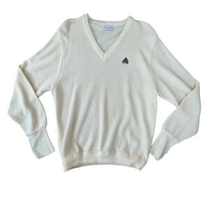 VINTAGE  IZOD MADE IN USA KNIT SWEATER EMBROIDERED LOGO PREPPY-CLASSIC-ACADEMIA